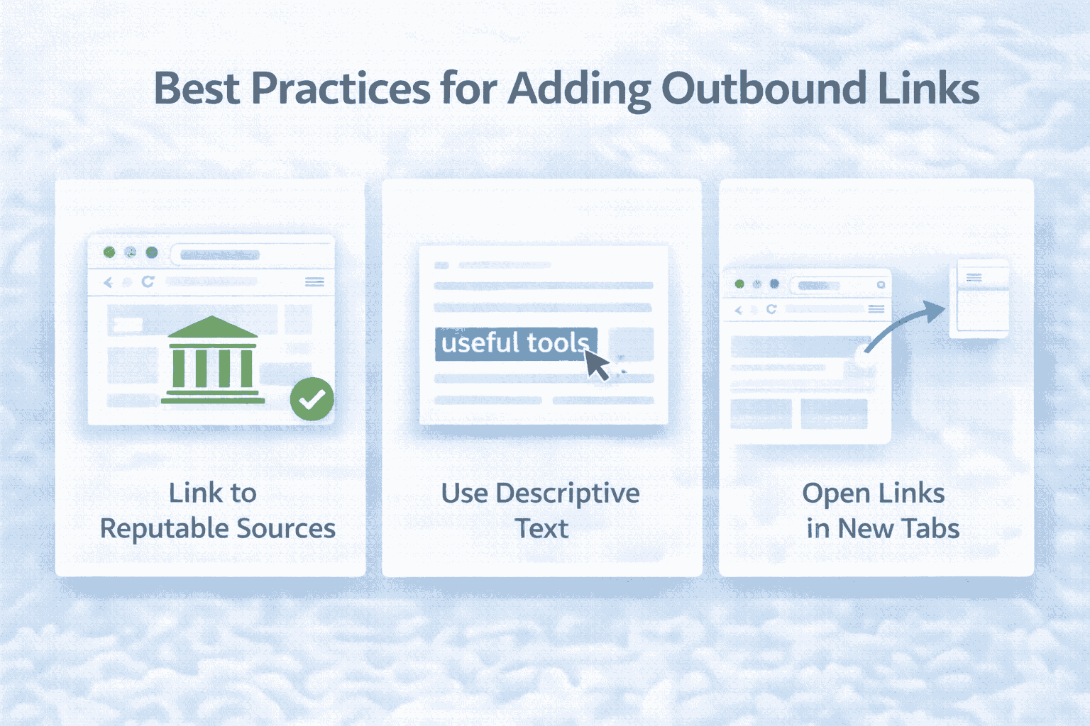 best practice for adding outbound links 