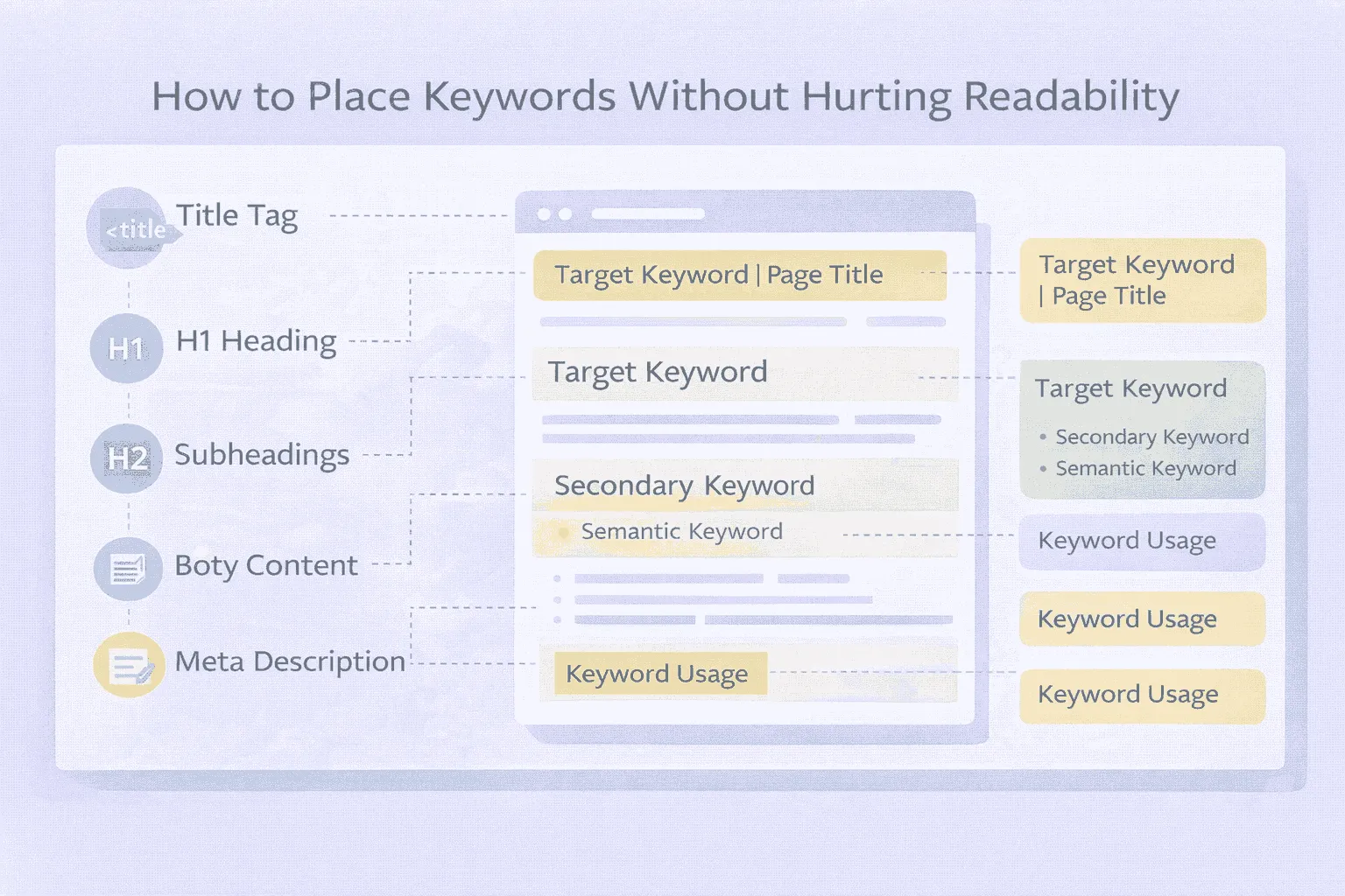 How to place keyword effectiveley 